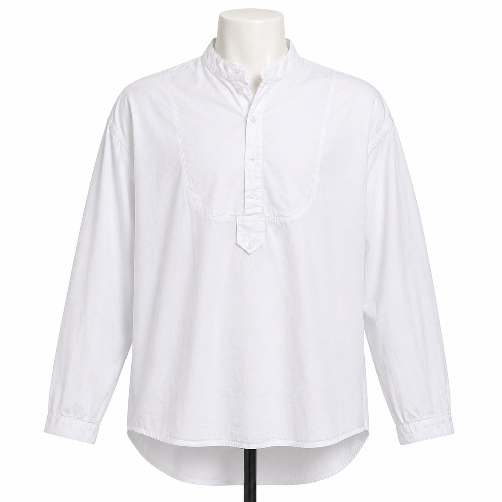 Scully Rangewear High Collar‎ Bib Front Shirt White Western Ranch XXL Bolo Tie